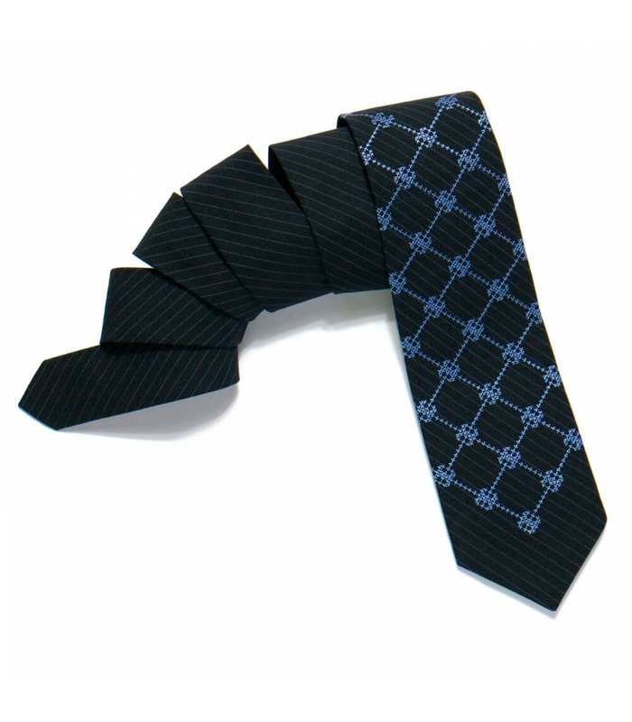 Краватка ᐉ Вишита краватка темно-синього кольору 721, костюмна тканина ※ Україна
