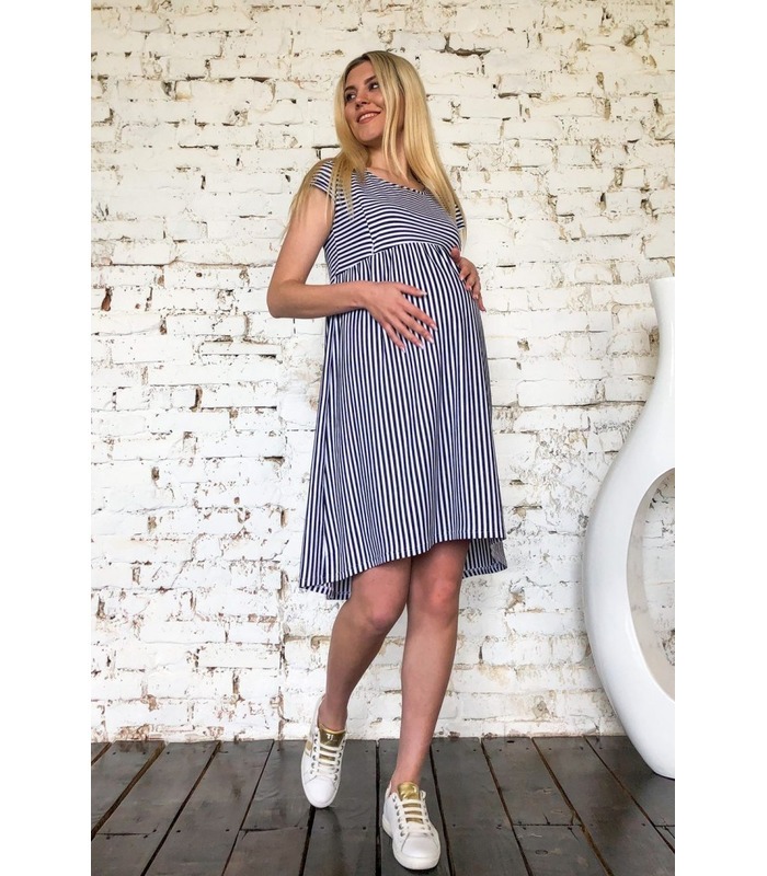 Сукня Олеся ➤ літні плаття у смужку для вагітних і годуючих