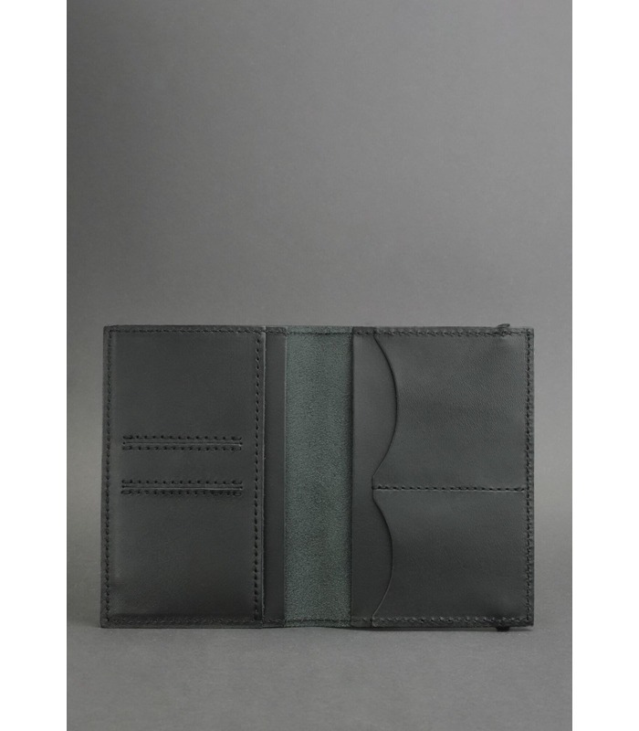 Кожаная обложка для паспорта 2.0 Графит BL ᐉ Украина, натуральная кожа