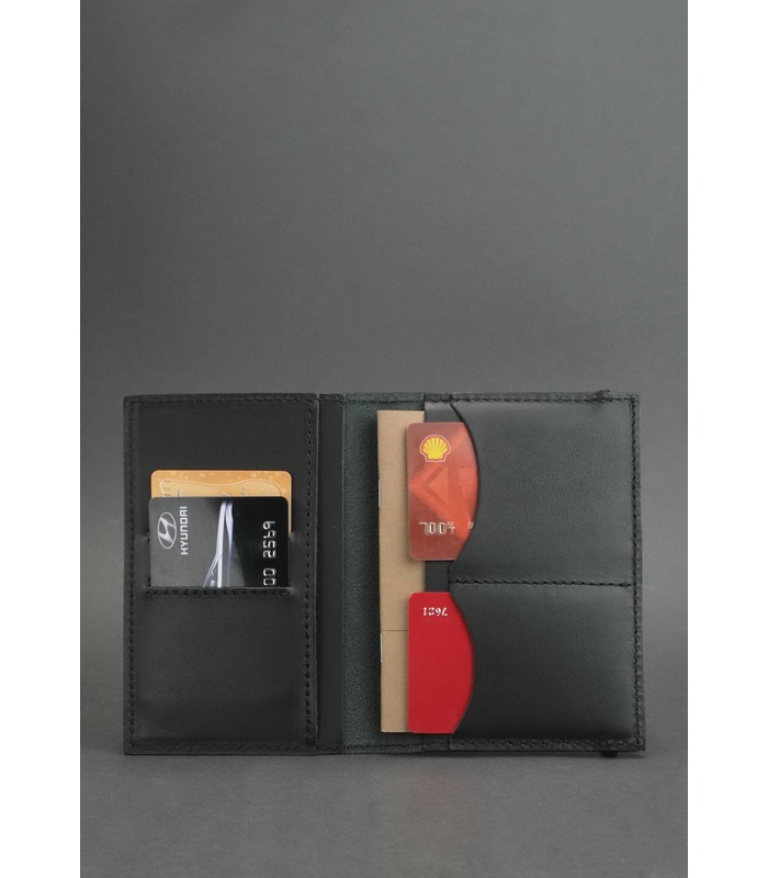 Кожаная обложка для паспорта 2.0 Графит BL ᐉ Украина, натуральная кожа