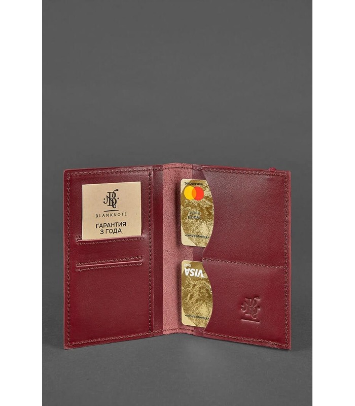 Кожаная обложка для паспорта 2.0 Виноград BU ᐉ Украина, натуральная кожа