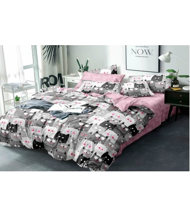 Комплект постельного белья Проказники ᗍ сатин ※ Украина, натуральная ткань