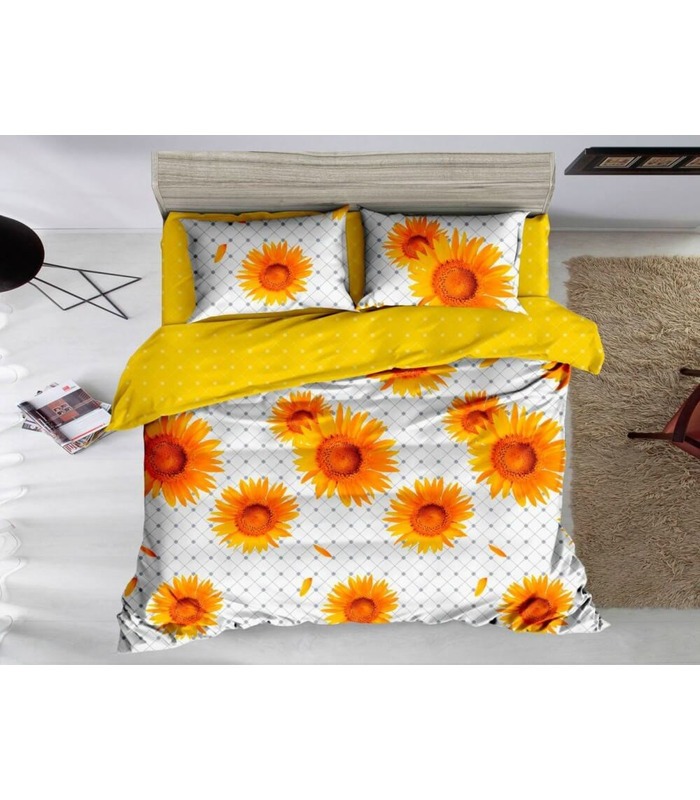 Комплект постельного белья Подсолнухи ᗍ сатин ※ Украина, натуральная ткань