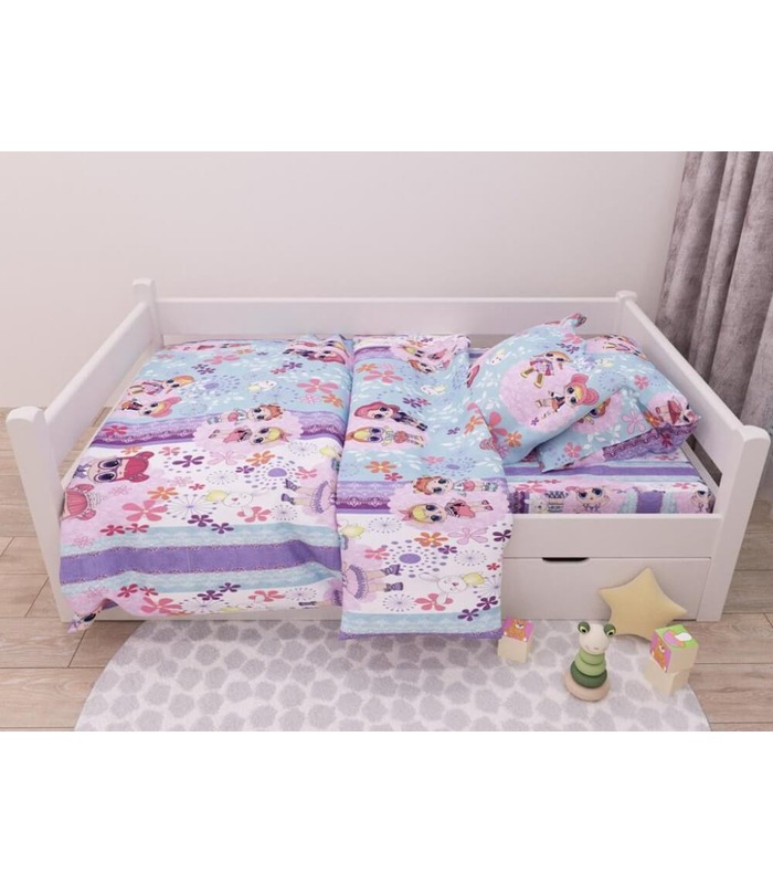 Комплект дитячої постільної білизни "Сестрички LOL" ᐉ Бязь 100% бавовна ※ Україна