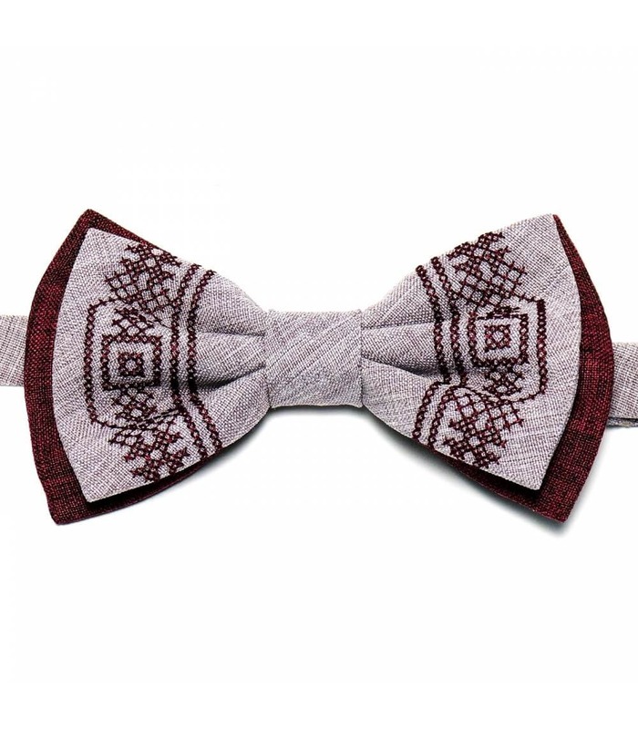 Чоловічий вишитий метелик 633 ᐉ Вишитий з комбінації костюмної тканини ※ Україна