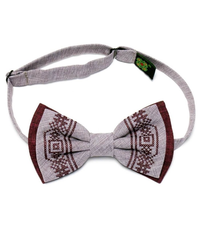 Чоловічий вишитий метелик 633 ᐉ Вишитий з комбінації костюмної тканини ※ Україна