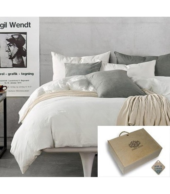 Комплект постельного белья Жемчуг ᗍ Лен ※ Украина, натуральная ткань