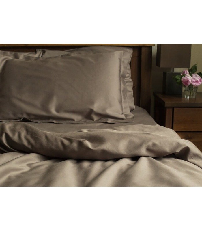 Комплект постільної білизни Cacao №211 ᗍ сатин ※ Україна, натуральна тканина