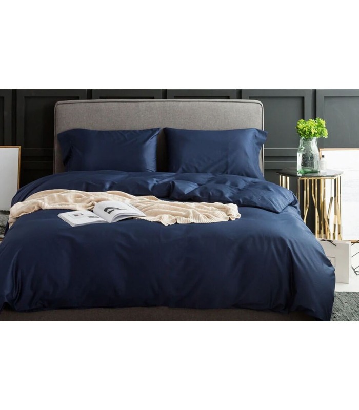 Комплект постільної білизни Classic Blue №4052 ᗍ сатин ※ Україна, натуральна тканина