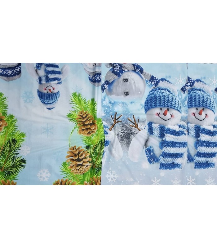 Комплект постільної білизни Сніговики ᗍ сатин ※ Україна, натуральна тканина