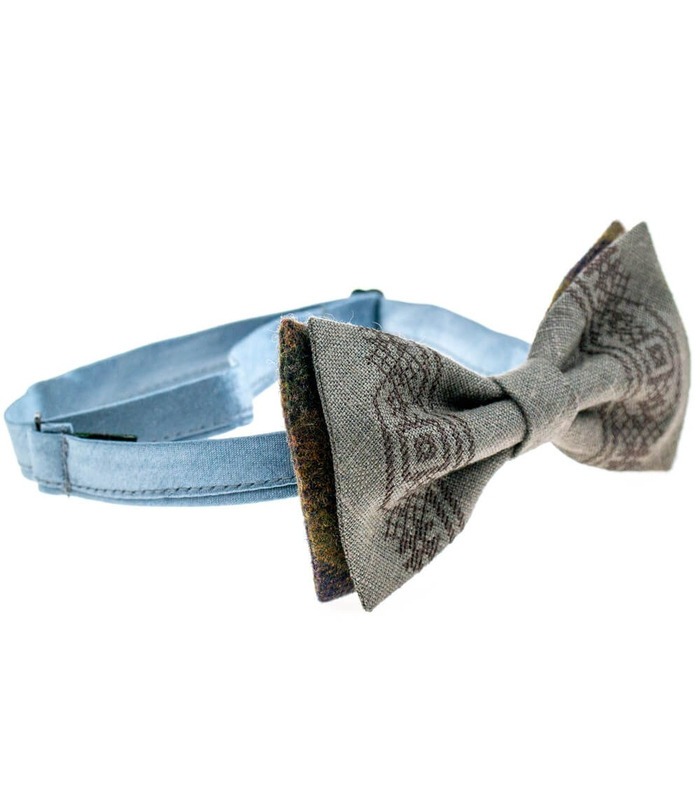 Мужская вышитая бабочка 944 Limited Edition из костюмной ткани ᐉ Светло-коричневого цвета ※ Украина