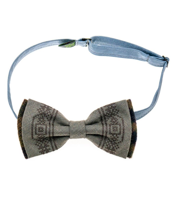 Мужская вышитая бабочка 944 Limited Edition из костюмной ткани ᐉ Светло-коричневого цвета ※ Украина