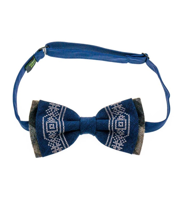 Чоловічий вишитий метелик 946 Limited Edition ᐉ Вишитий з комбінації костюмної тканини ※ Україна