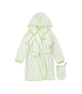 Комплект халат+мочалка КП256 GR ➤ махровый зеленый халат ребйнку с мочалкой