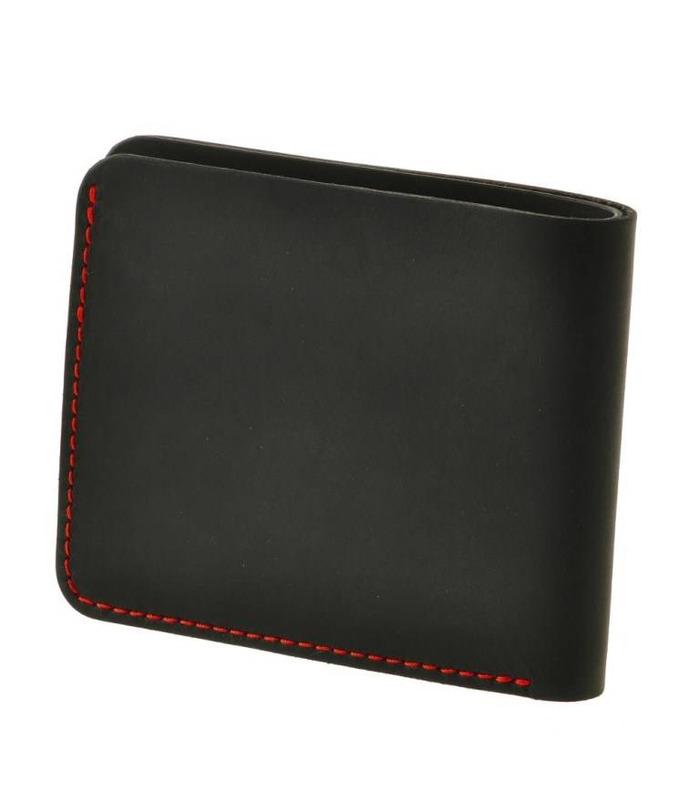 Шкіряне портмоне 4.1 з чотирма кишенями, Графіт-полуниця.