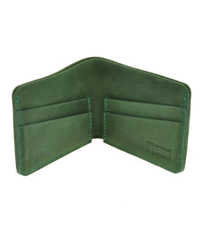 Шкіряне портмоне 4.1 з чотирма кишенями, Смарагд.