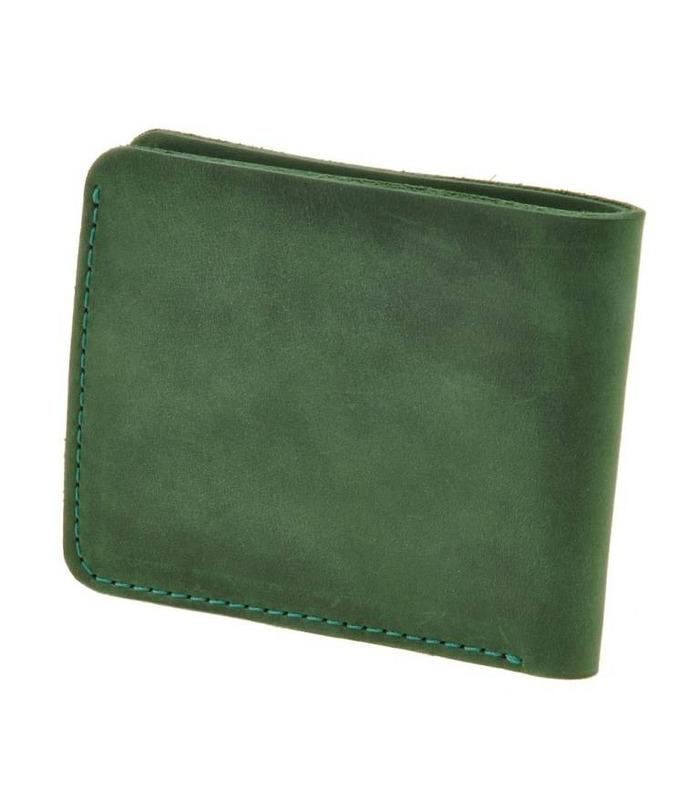 Шкіряне портмоне 4.1 з чотирма кишенями, Смарагд.