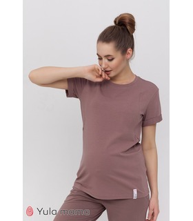 Футболка Меган CA ➤ коричнева футболка вагітним та годуючим від МамаТато