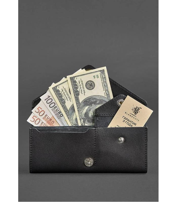 Купить кошелек 1.0 Графит из натуральной кожи на МамаТато