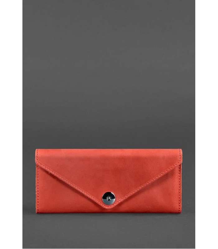 Шкіряний гаманець 1.0 Корал ᐉ Жіночий гаманець з натуральної шкіри на МамаТато