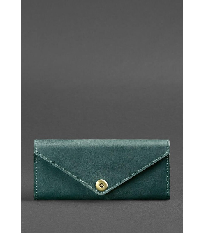 Кожаный кошелек 1.0 Изумруд ᐉ Женский кошелек из натуральной кожи на МамаТато
