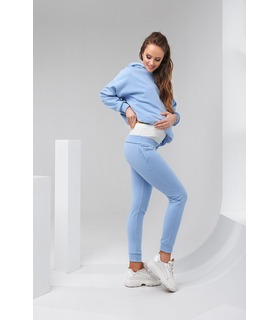 Штани Весна BB ➤ блакитні спортивні штани для вагітних від МамаТато