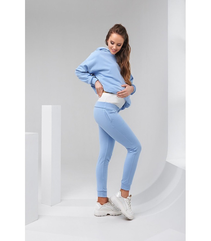 Штаны Весна BB ➤ голубые спортивные штаны для беременных от МамаТато