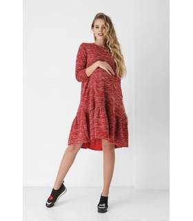 Платье Клара ➤ трикотажное красное платье беременным и кормящим от МамаТато