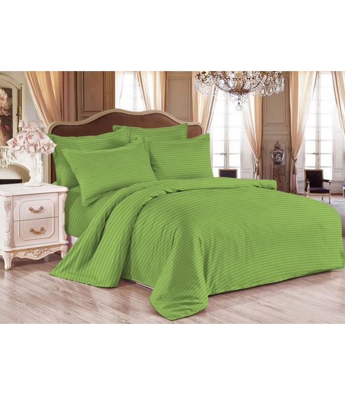 Комплект постільної білизни "Greenery" Сатин Stripe зі 100% бавовни, смуга 1/1 см