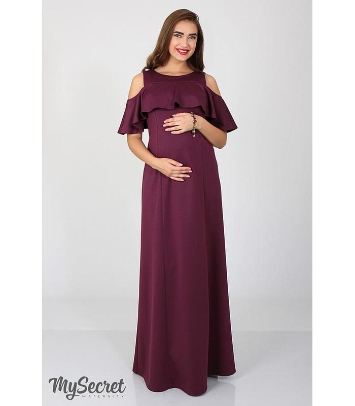 Сукня Делікейт, фіолетова довга сукня вагітним та для годування
