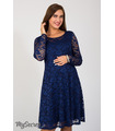Платье Дейзи, синее гипюровое платье для беременных
