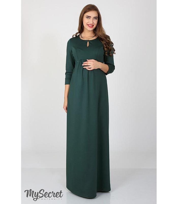 Сукня Лючія, зеленое длинное платье беременным и кормящим