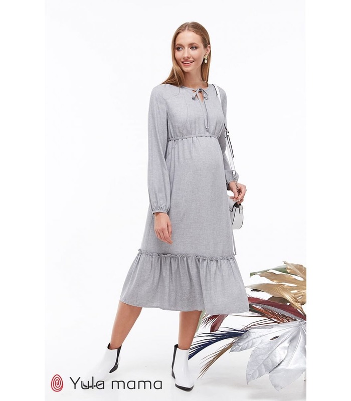 Сукня Моніс GR ➤ сіра сукня на осінь вагітним та годуючим