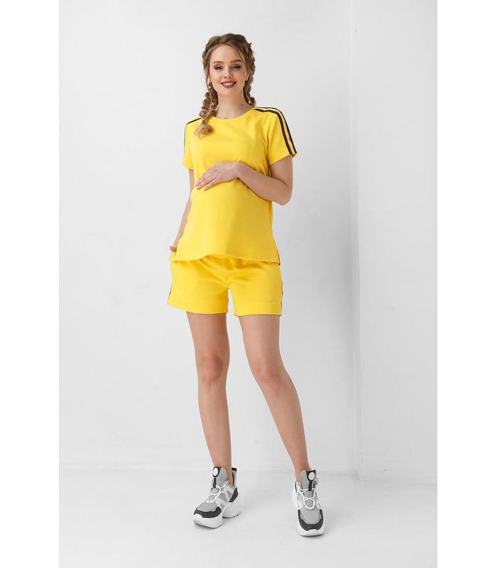 Шорти Сонечко ➤ жовті бавовняні шорти для вагітних