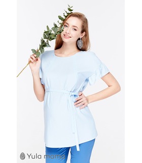 Блуза Марион BB ➤ голубая летняя блуза для беременных и кормящих