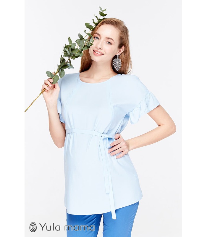 Блуза Маріон BB ➤ літня блакитна блуза вагітним та годуючим