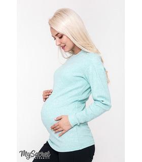 Джемпер Гайя MI ➤ теплый мятный свитер для беременных