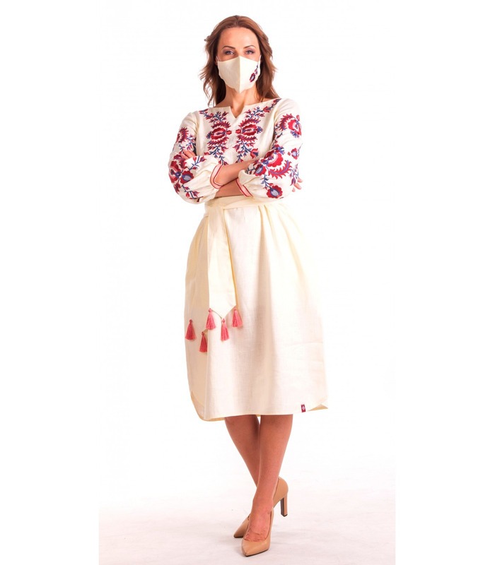 Вишитое льняное платье мод.5025