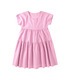 Платье детское ПЛ337 RO, розовое льняное платье для девочки