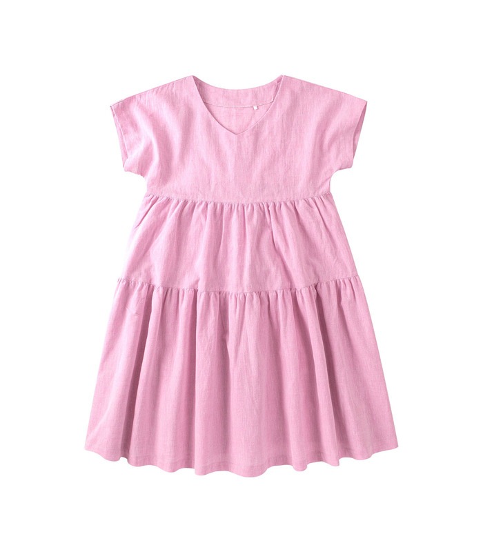 Сукня дитяча ПЛ337 RO, лляне рожеве плаття дівчинці
