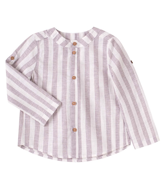 Рубашка детская РБ149 SM, детская льняная рубашка в полоску