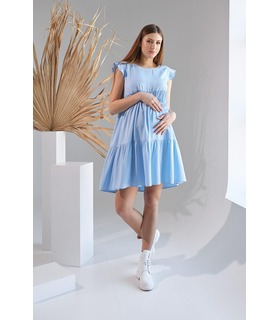 Сукня Колен BB ➤ блакитналітня сукня вагітним та годуючим від МамаТато