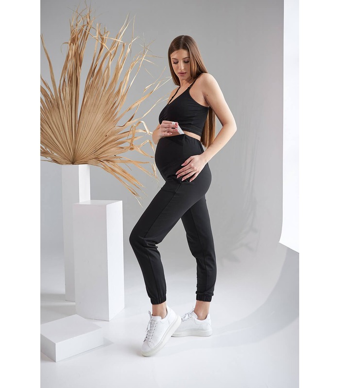 Штани Ортанс, чорні штани для вагітних