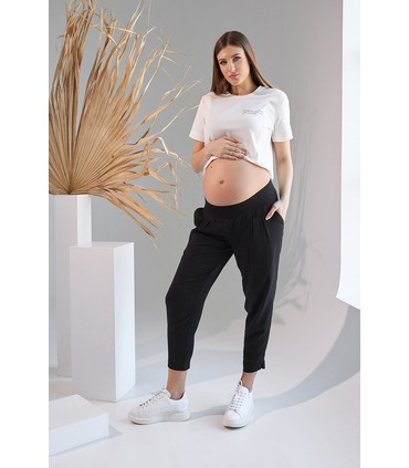 Штаны Текла, черные штаны для беременных