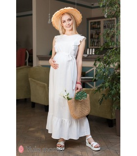 Сукня Фрея WH ➤ біла літня сукня максі вагітним та годуючим