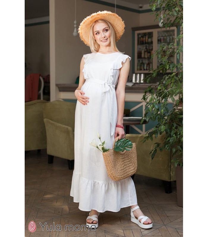 Платье Фрея WH ➤ белое летнее платье для беременных и кормления