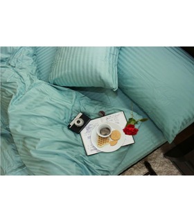 Комплект постельного белья "Lux Breeze" Сатин Stripe из 100% хлопка, полоса 1/1 см