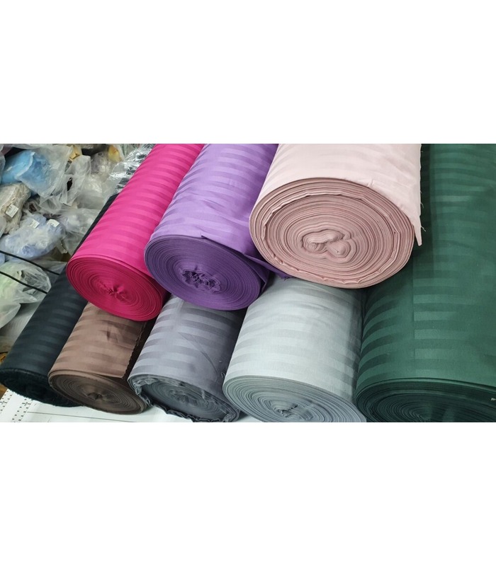 Комплект постельного белья "Lux Dark Green" Сатин Stripe из 100% хлопка, полоса 1/1 см