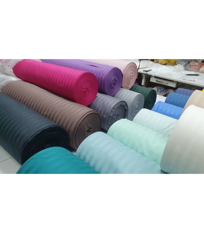 Комплект постельного белья "Lux Fuchsia" Сатин Stripe из 100% хлопка, полоса 1/1 см