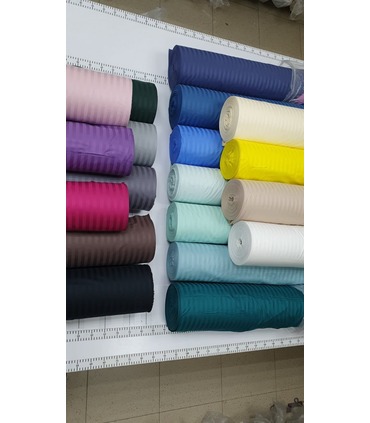 Комплект постельного белья "Lux Fuchsia" Сатин Stripe из 100% хлопка, полоса 1/1 см